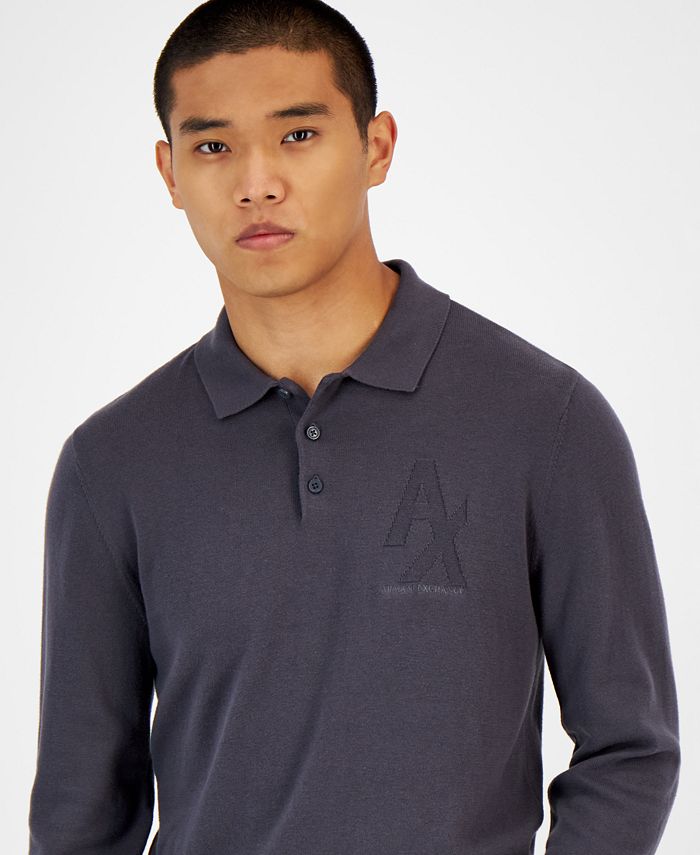 AX Armani Exchange Men's LongSleeve Knit Polo Shirt Macy's