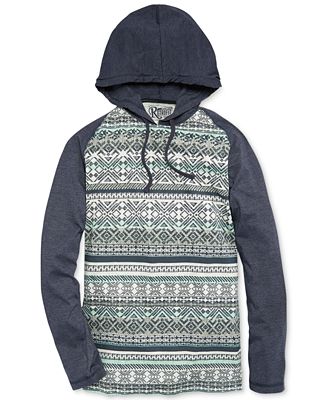 Retrofit Jersey Aztec Hoodie - Hoodies & Sweatshirts - Men - Macy's
