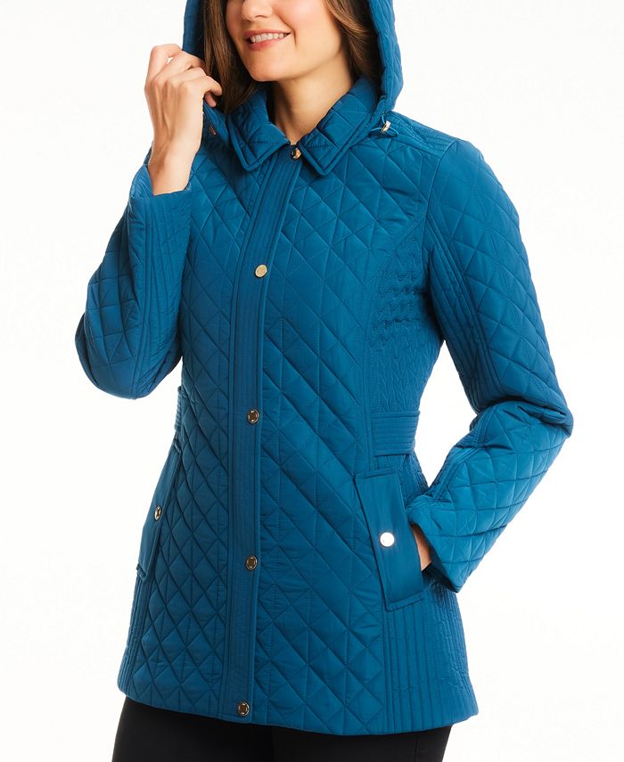 Jones New York Women's Hooded Quilted Coat, Created for Macy's ...