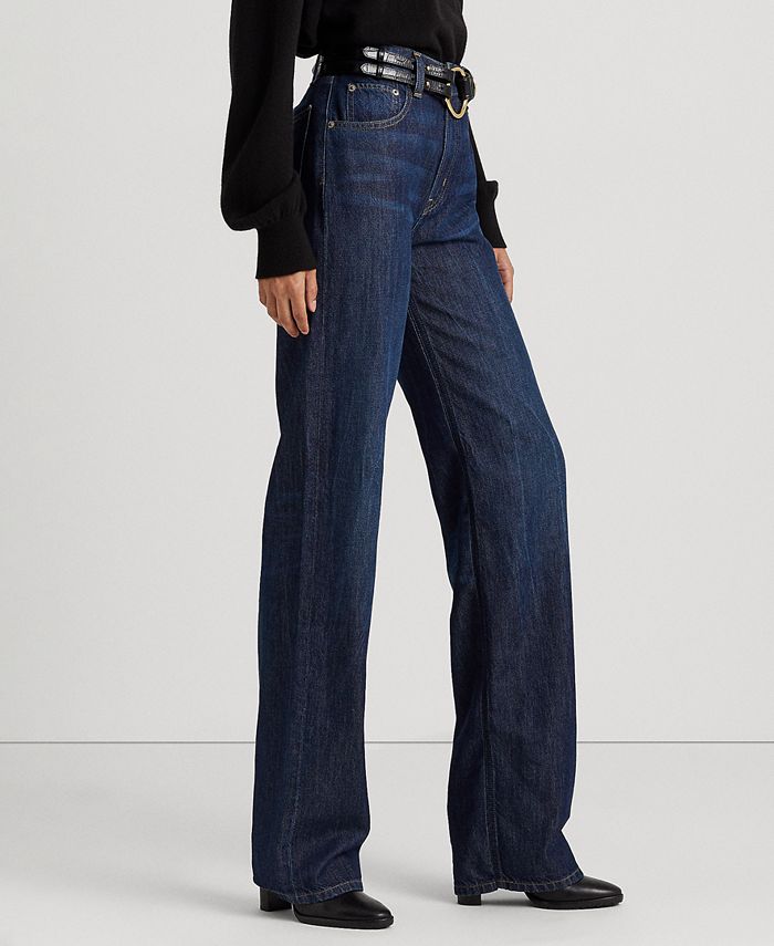 Lauren Ralph Lauren High-Rise Relaxed Straight Jeans - Macy's