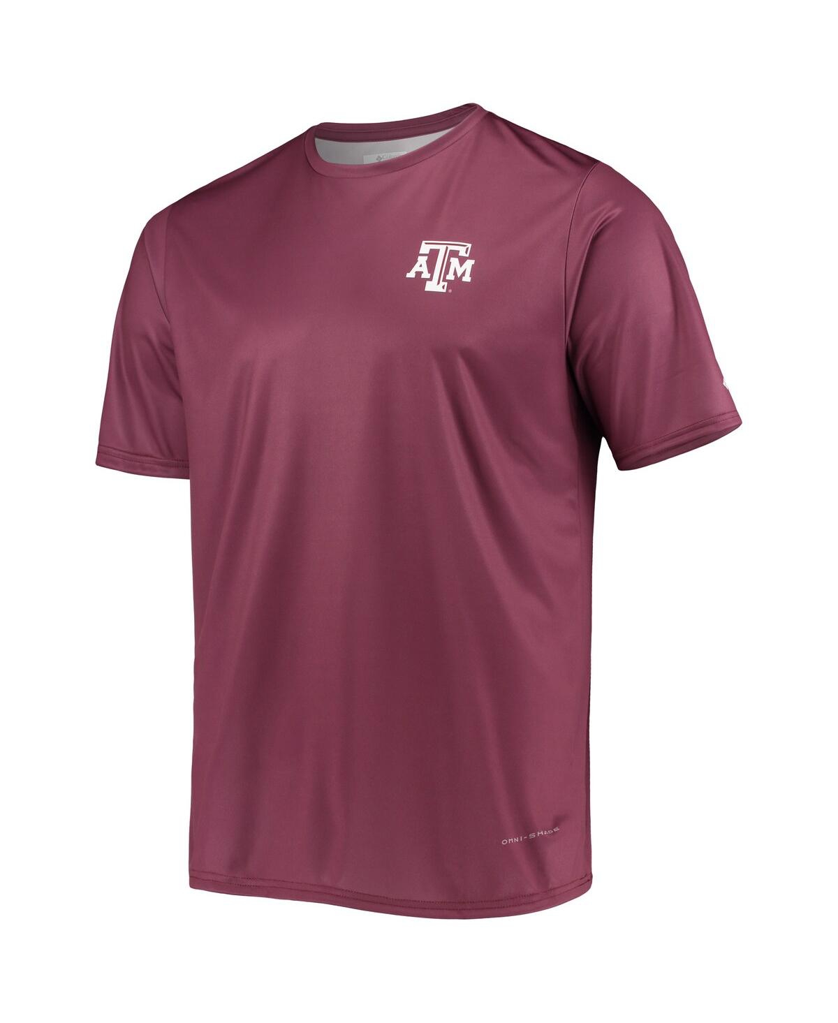 COLUMBIA MEN'S COLUMBIA MAROON TEXAS A&M AGGIES TERMINAL TACKLE OMNI-SHADE T-SHIRT 