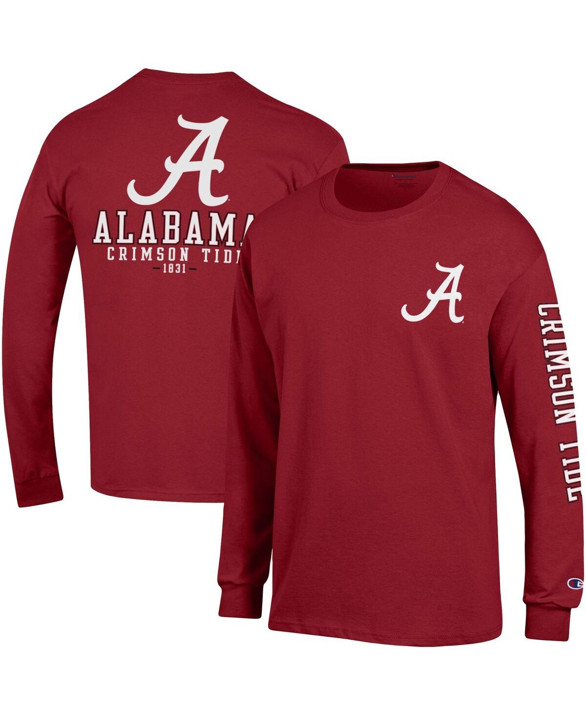 Men's ChampionAlabamaTide Team Stack 3-Hit Long Sleeve T-shirt - Crimson