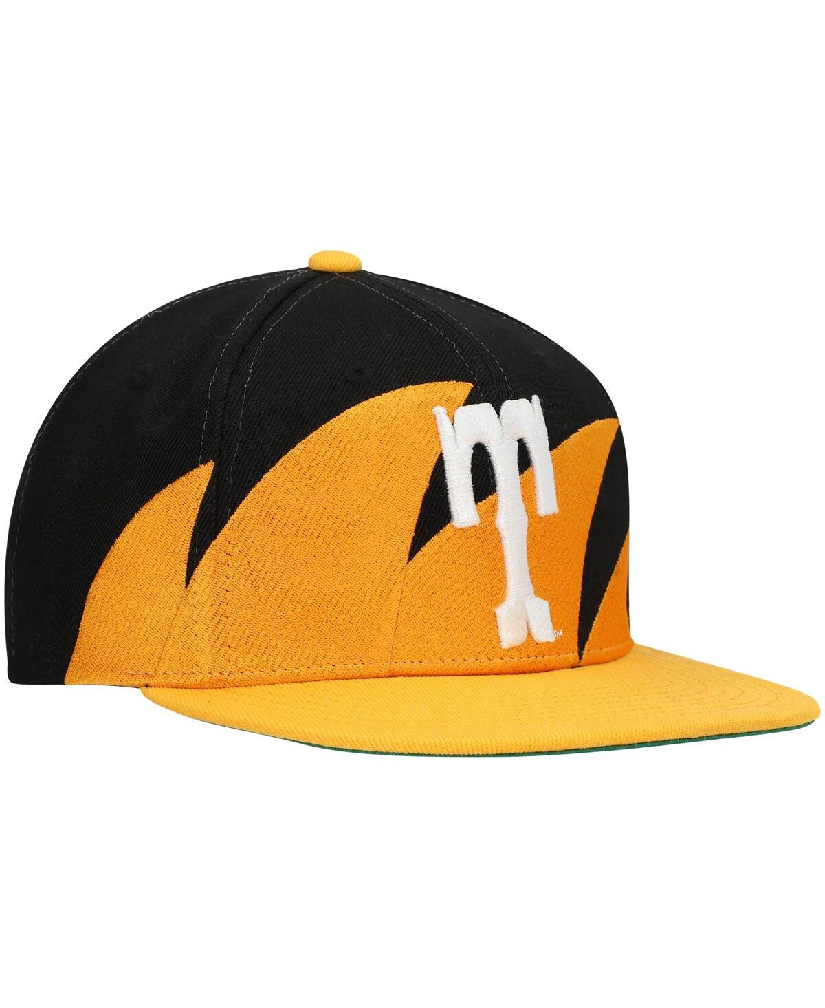 Men's Mitchell & Nessand Black Tennessee Volunteers Sharktooth Snapback Hat - Tennessee Orange, Black