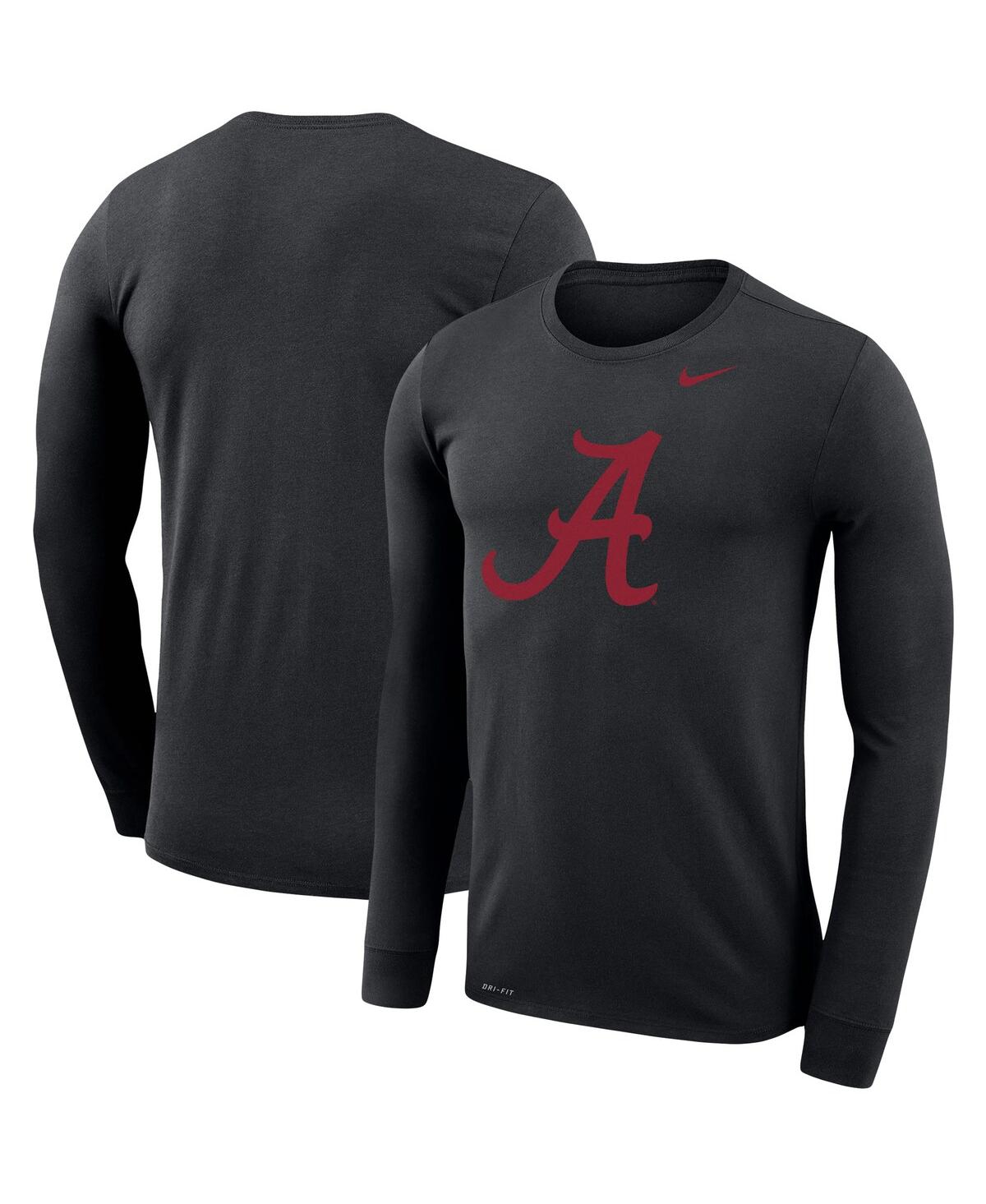 Men's Nike Black Alabama Crimson Tide School Logo Performance Legend Long Sleeve T-shirt