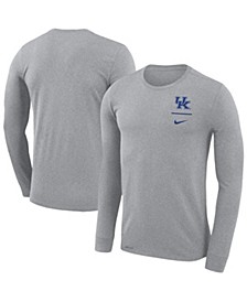 Men's Gray Kentucky Wildcats Logo Stack Legend Performance Long Sleeve T-shirt
