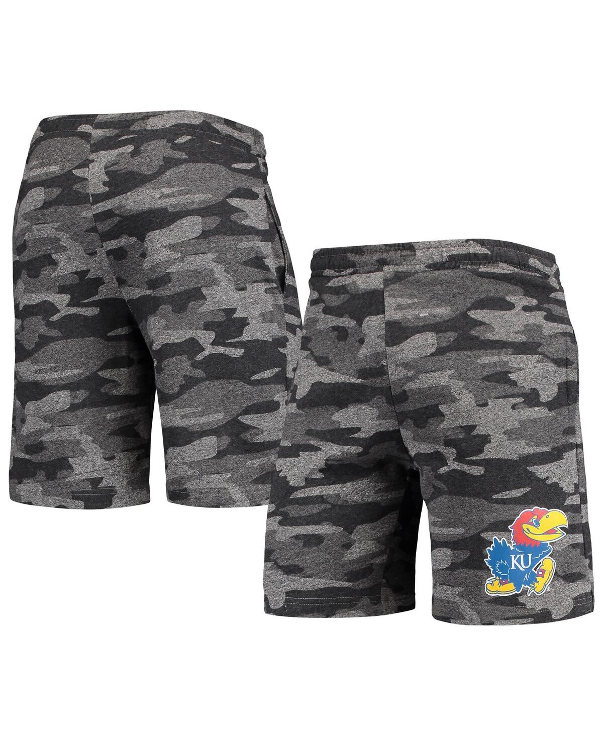 Shop Concepts Sport Men's  Charcoal, Gray Kansas Jayhawks Camo Backup Terry Jam Lounge Shorts In Charcoal,gray