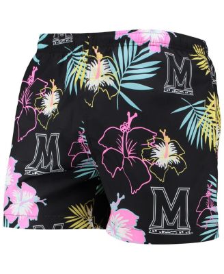 Men's Black Maryland Terrapins Neon Floral Swim Trunks