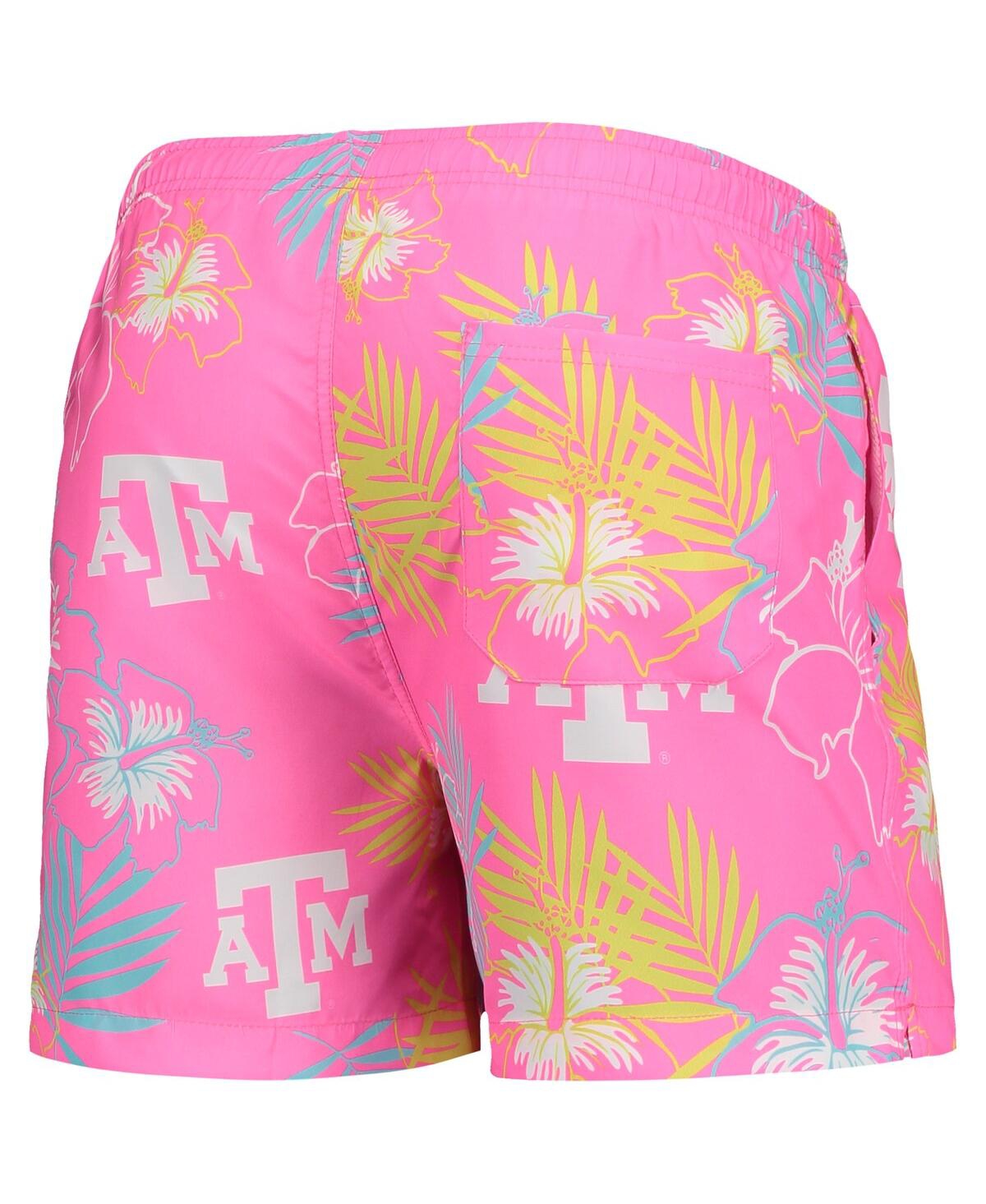 Shop Foco Men's  Pink Texas A&m Aggies Neon Floral Swim Trunks