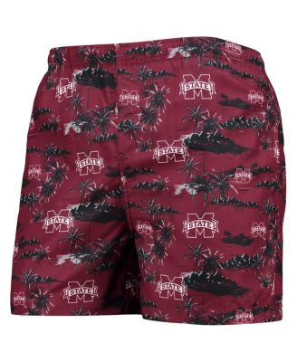 Men's Maroon Mississippi State Bulldogs Island Palm Swim Trunks