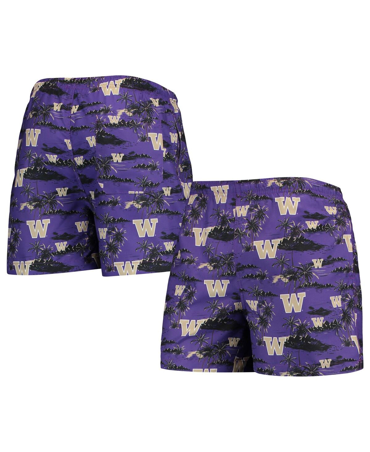 Shop Foco Men's  Purple Washington Huskies Island Palm Swim Trunks