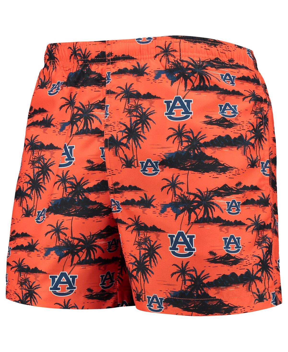 Shop Foco Men's  Orange Auburn Tigers Island Palm Swim Trunks