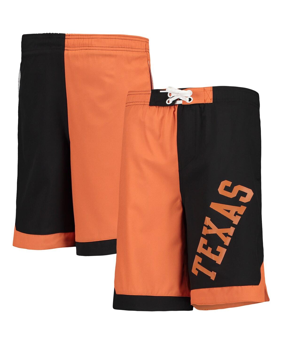 Shop Outerstuff Big Boys Texas Orange And Black Texas Longhorns Conch Bay Swim Shorts In Orange,black