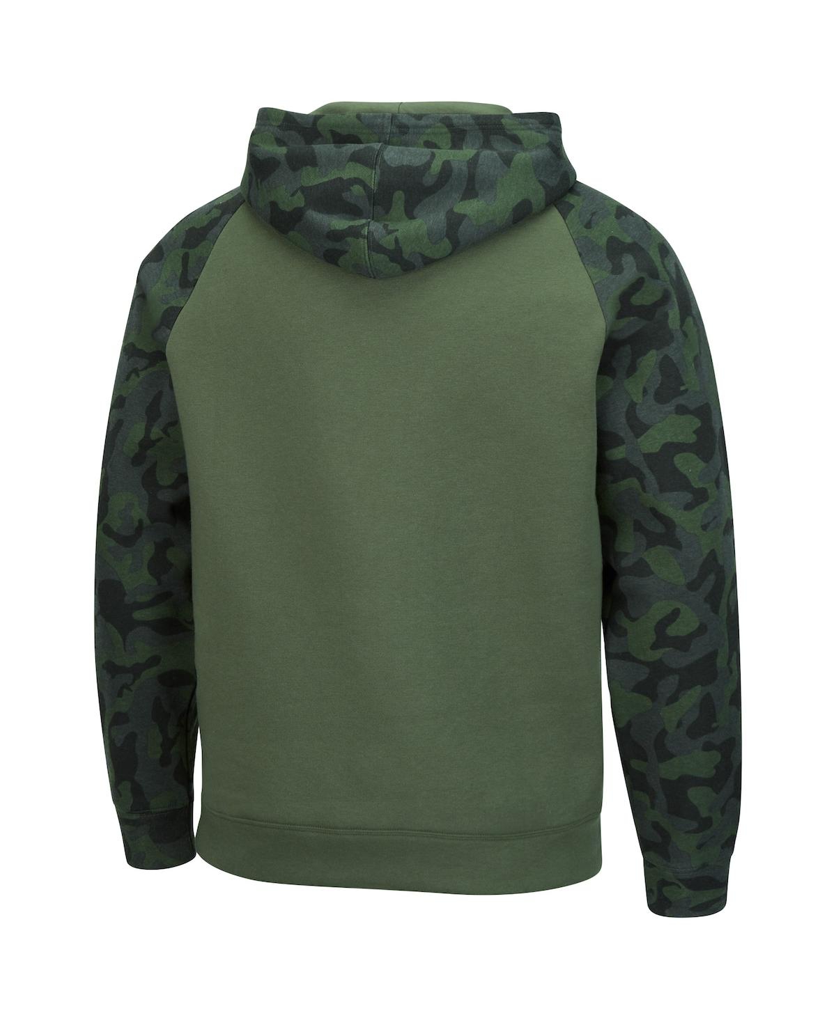 Men's Colosseumand Camo West Virginia Mountaineers Oht Military-Inspired Appreciation Raglan Pullover Hoodie - Olive, Camo