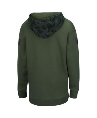 Women's Olive, Camo Iowa Hawkeyes OHT Military-Inspired Appreciation Extraction Chevron Pullover Hoodie