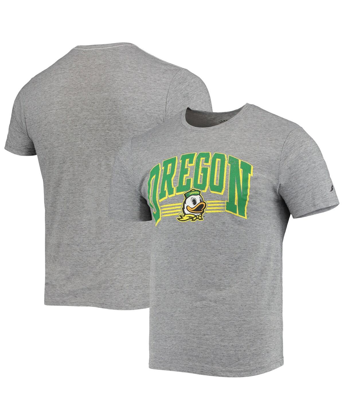 League Collegiate Wear Men's  Heathered Gray Oregon Ducks Upperclassman Jersey T-shirt