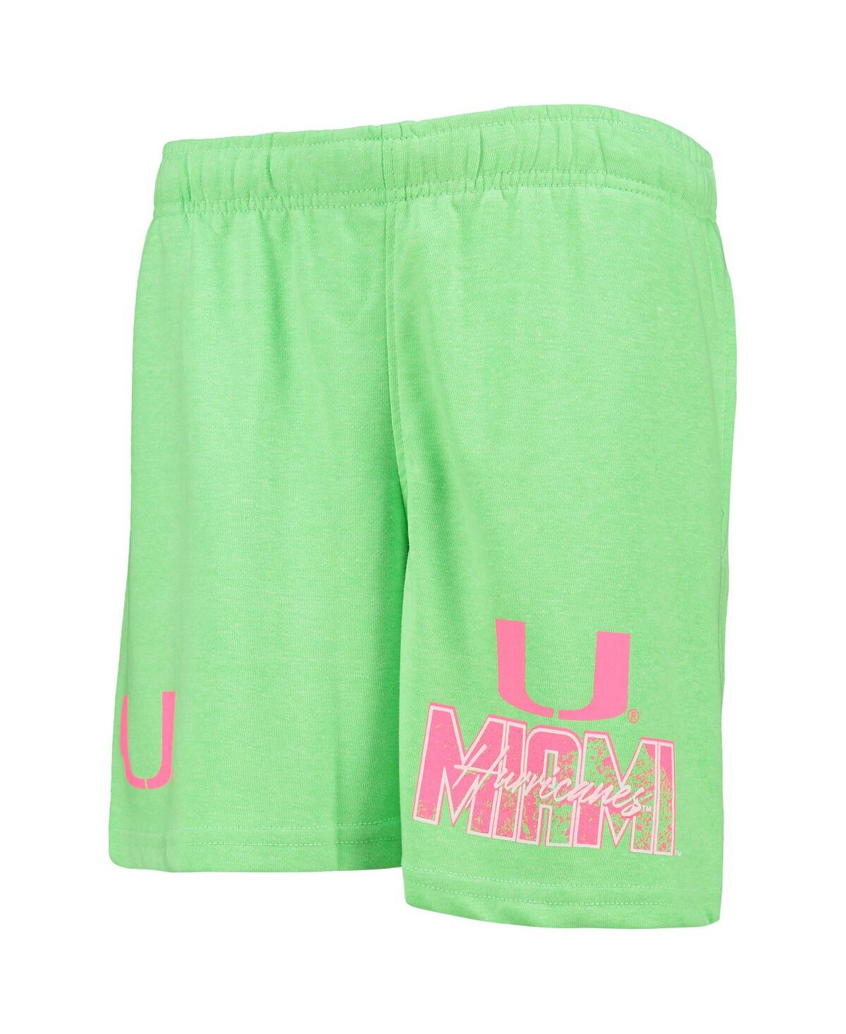 Big BoysMiami Hurricanes Super Fresh Neon Daze Shorts - Green