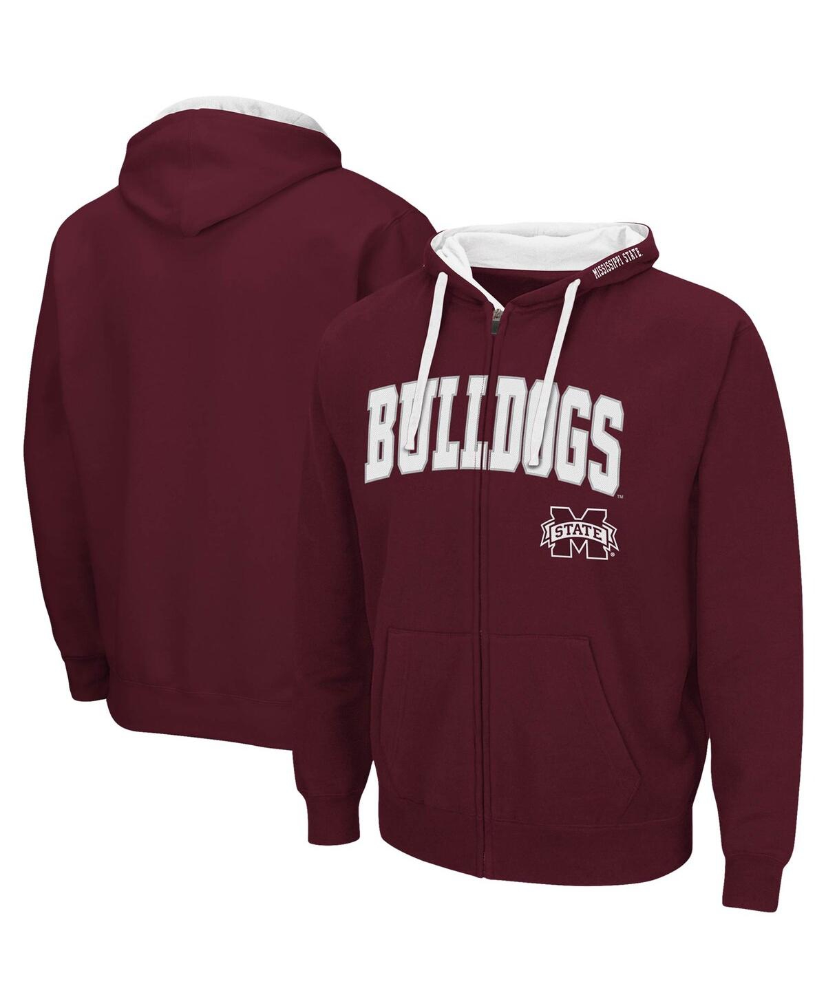 Men's ColosseumMississippi State Bulldogs Big and Tall Full-Zip Hoodie - Maroon