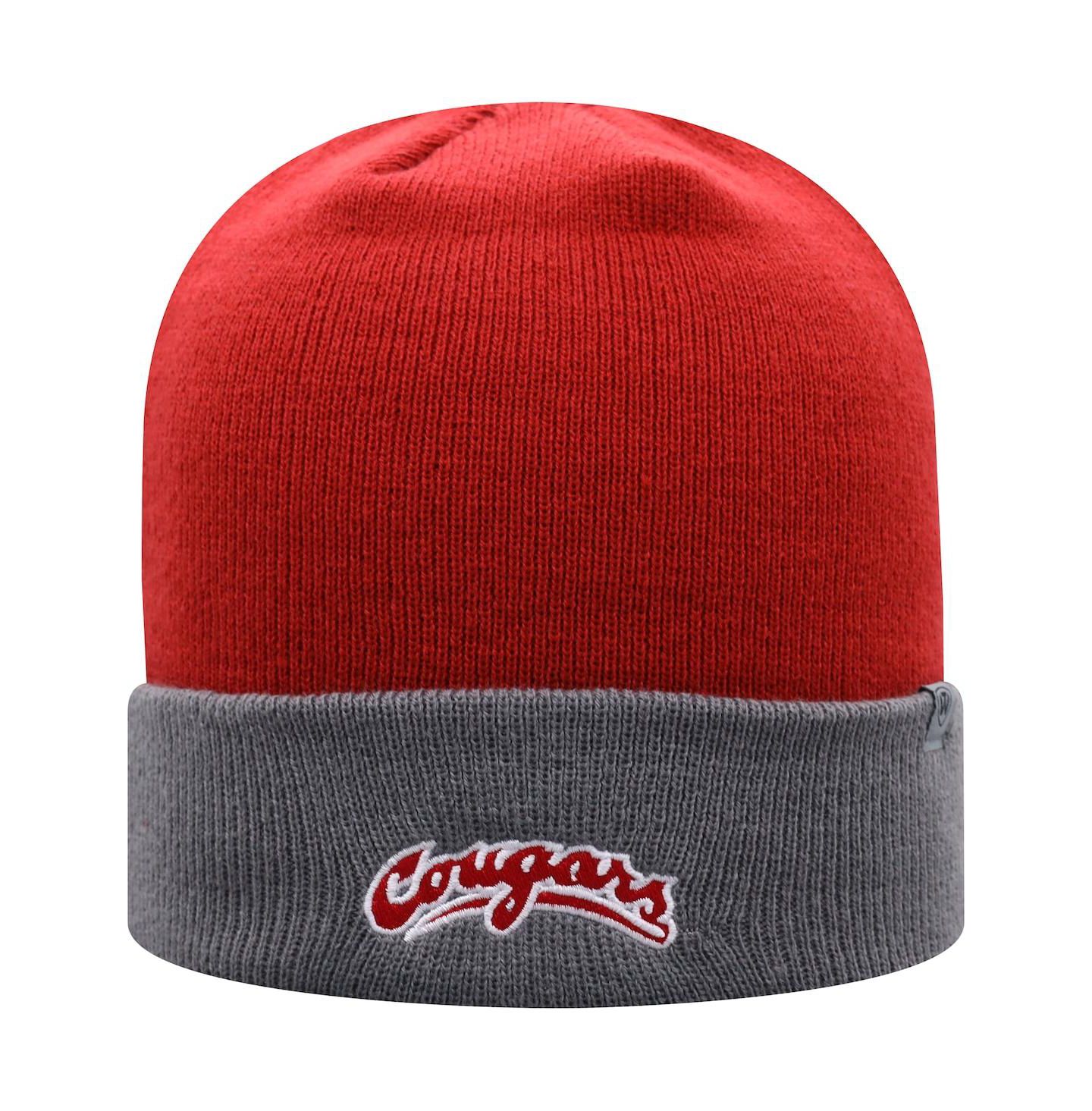 Мужская шапка Top of the World Crimson, Gray Washington State Cougars Core 2-Tone Cuffed Knit Hat — фото 3