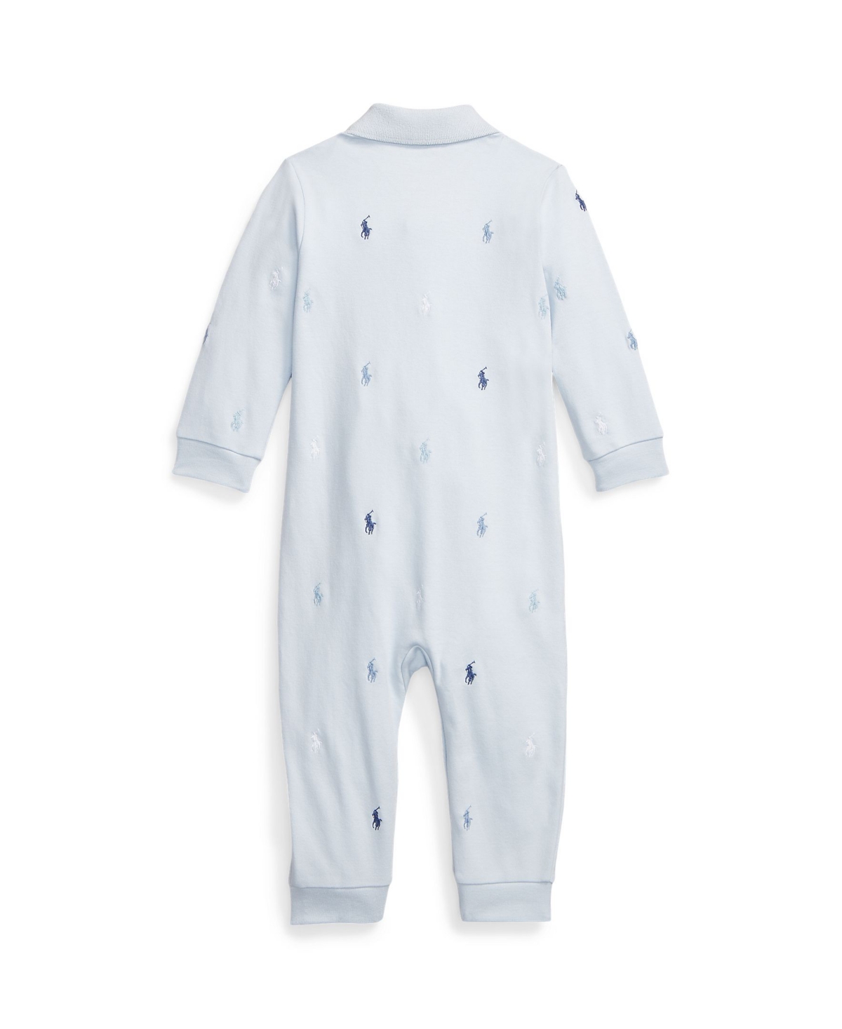 Polo Ralph Lauren Baby Boys Polo Pony Soft Polo Coverall In Beryl Blue