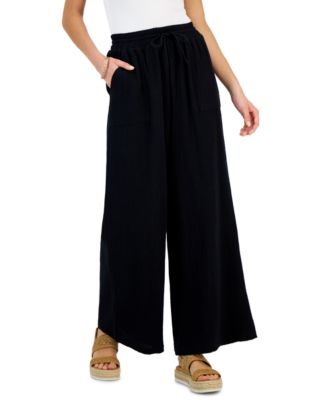 Style & Co - Women's Pull-On Crinkled Wide-Leg Pants