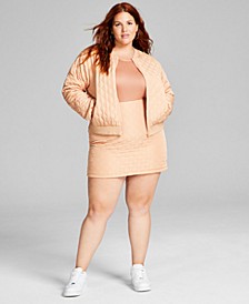 Plus Size Quilted Jacket & Skirt