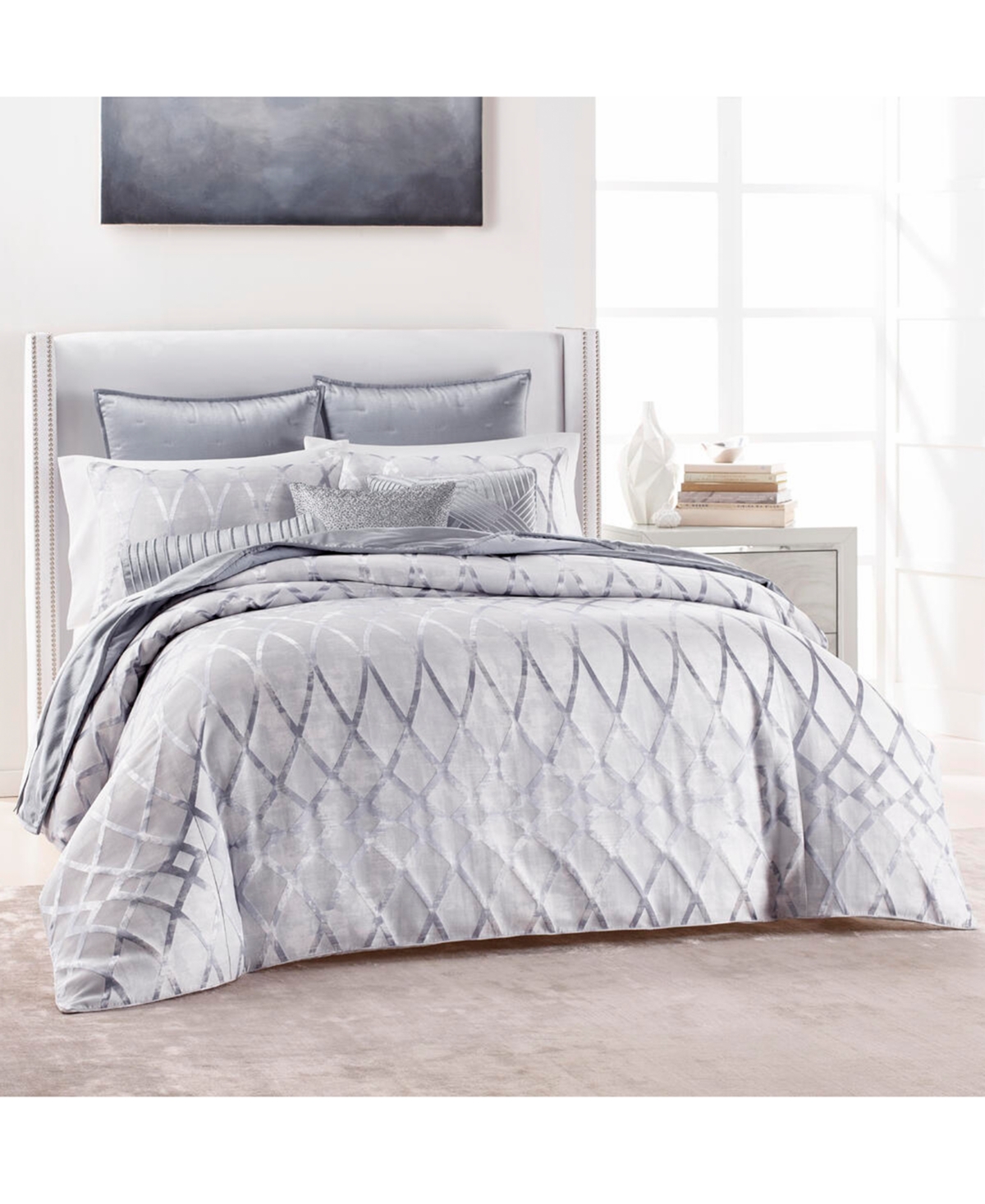 Hotel Collection Dimensional 3-pc. Full/queen Duvet Cover Set, Created For Macy's In Blue