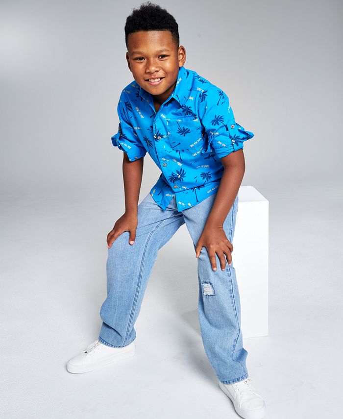 Epic Threads Big Boys Blaise Printed Cotton Shirt, Created for Macy's ...