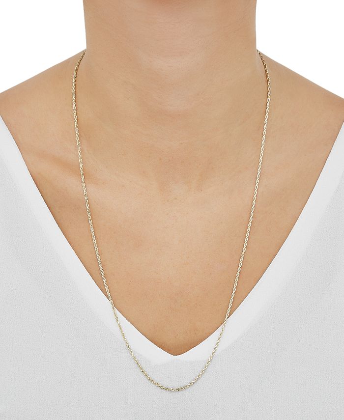 Macy's Glitter Rope 24" Chain Necklace in 10k Gold, Created for Macy's