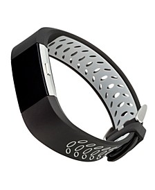  Black and Gray Premium Sport Silicone Band Compatible with the Fitbit Charge 2