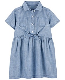 Toddler Girls Chambray Short Sleeve Shirt Dress