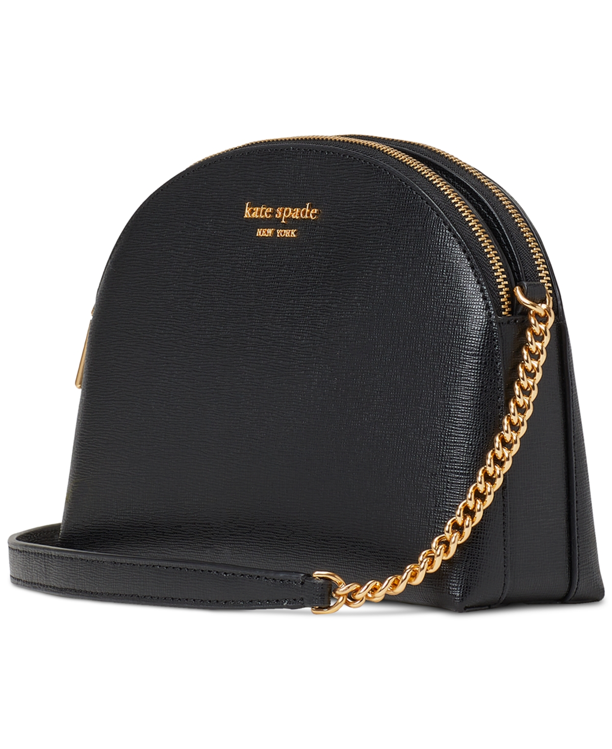 Shop Kate Spade Morgan Saffiano Leather Dome Crossbody In Black