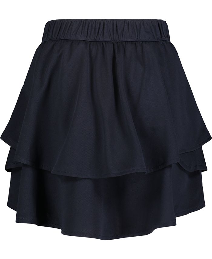 Nautica Big Girls Plus Size Uniform Pindot Mesh Ruffle Scooter Skorts