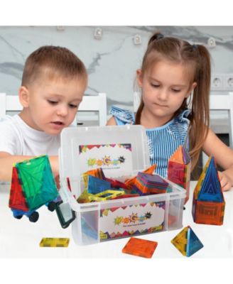 108 Piece Magnetic Building Blocks With Two Bonus Pieces