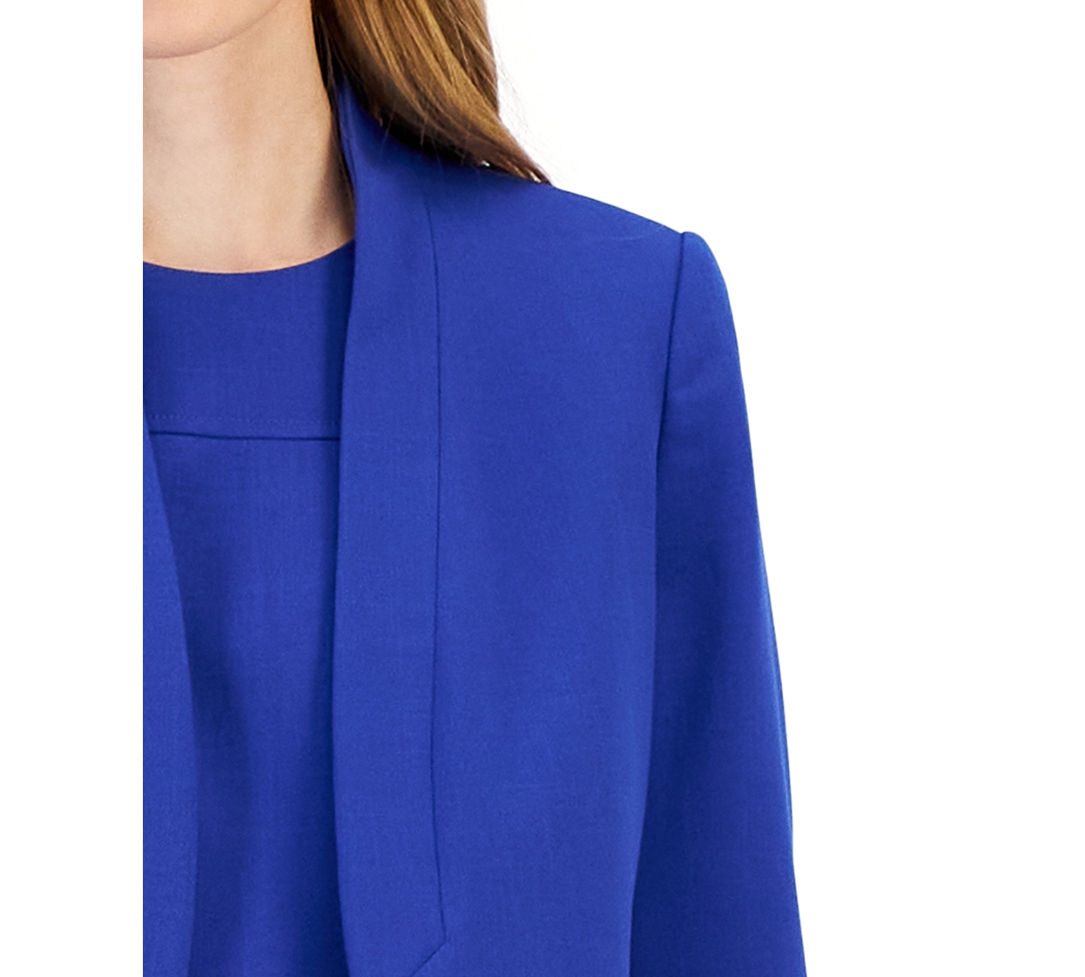 Anne Klein Missy & Petite Executive Collection Shawl-collar Sleeveless Sheath Dress Suit, Created For Macy's In Royal Sapphire