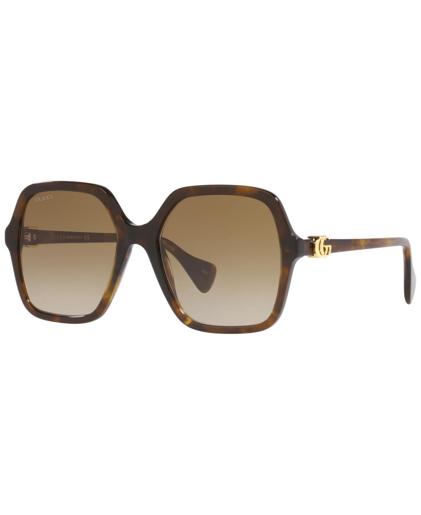 Женские солнцезащитные очки Gucci GG1072S, цвет: Коричневый — фото 1