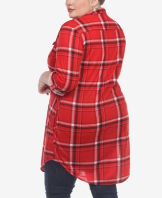 Plus Size Plaid Tunic Top