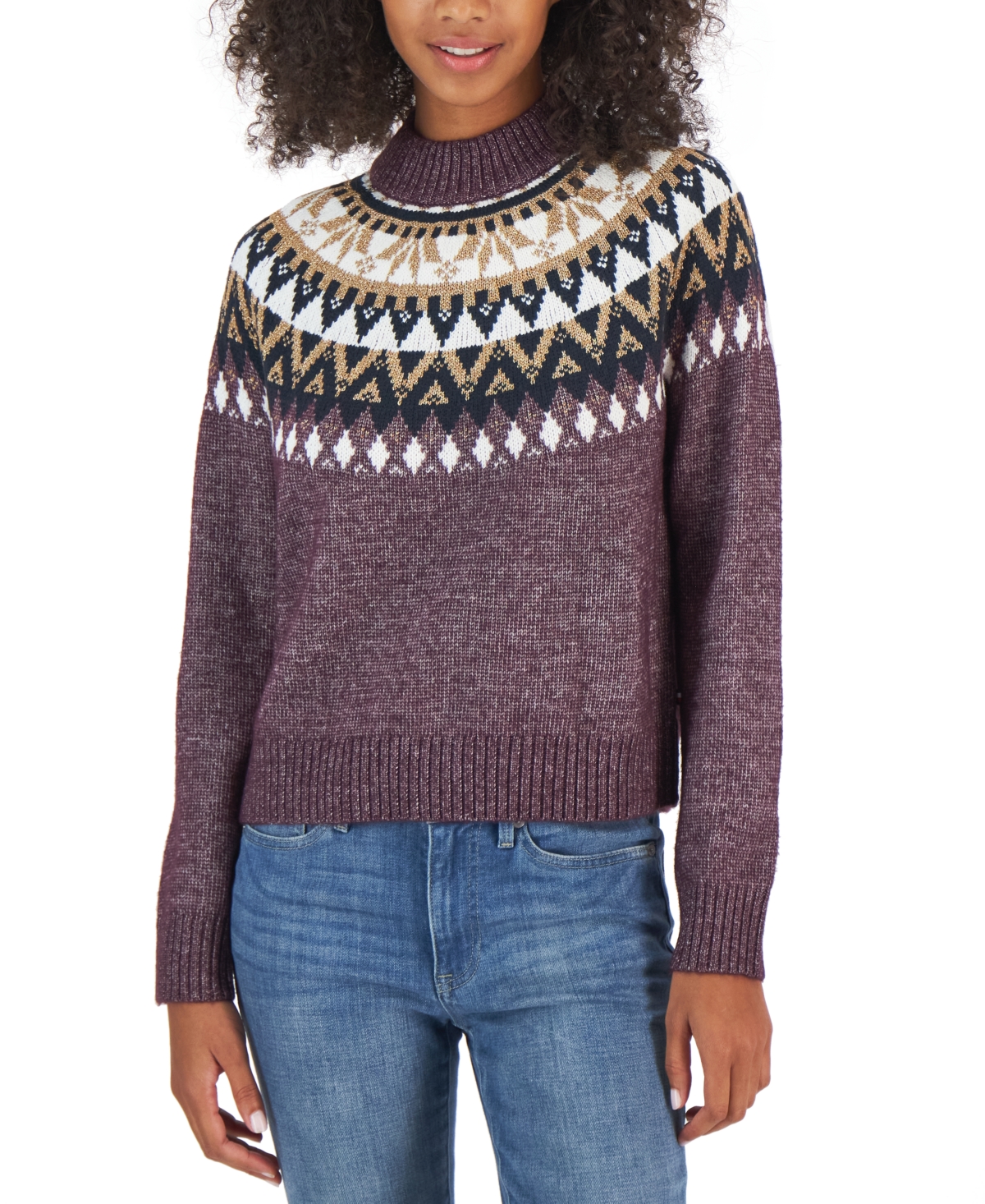 Tommy Hilfiger Women's Half-Snowflake Raglan Sweater