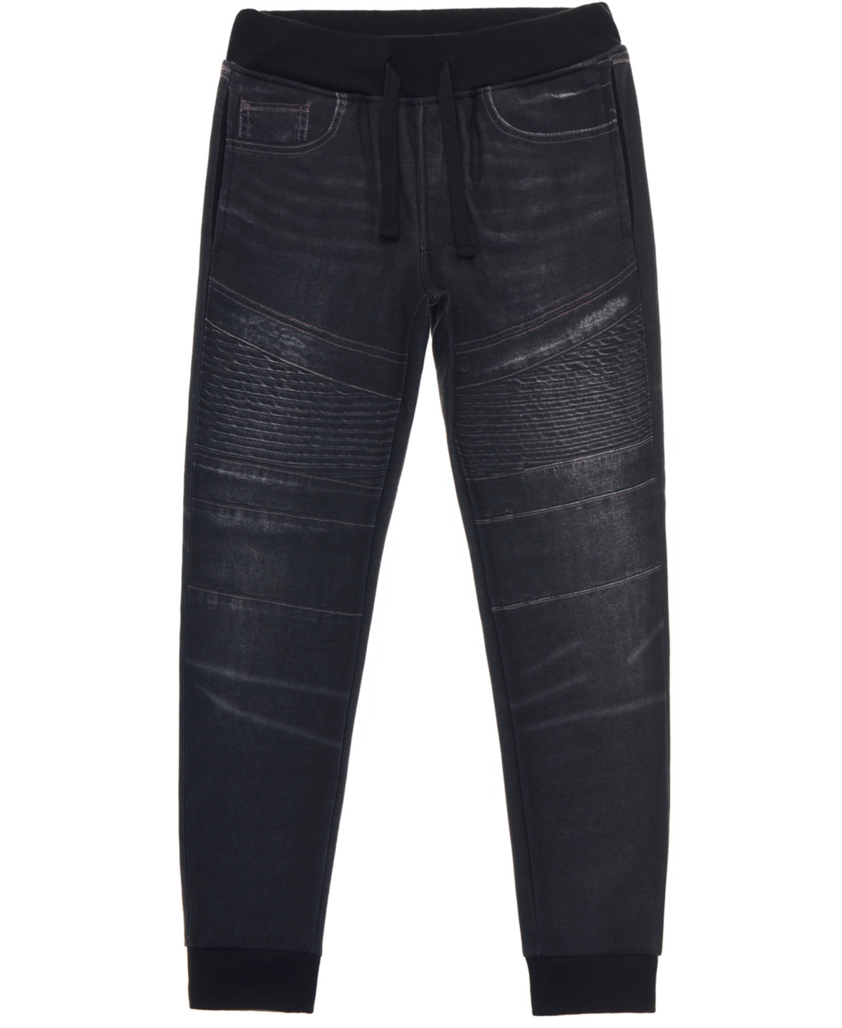 Ring of Fire Big Boys Printed Moto Denim Knit Joggers