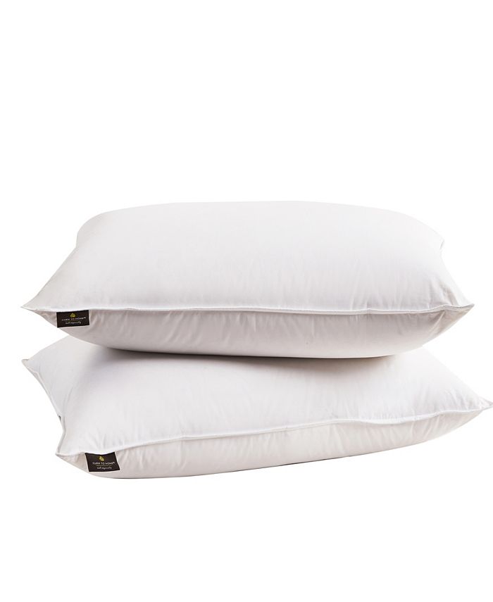 Farm to Home SoftyAround White Feather & Down Cotton 2Pack Pillow, Standard/Queen Macy's