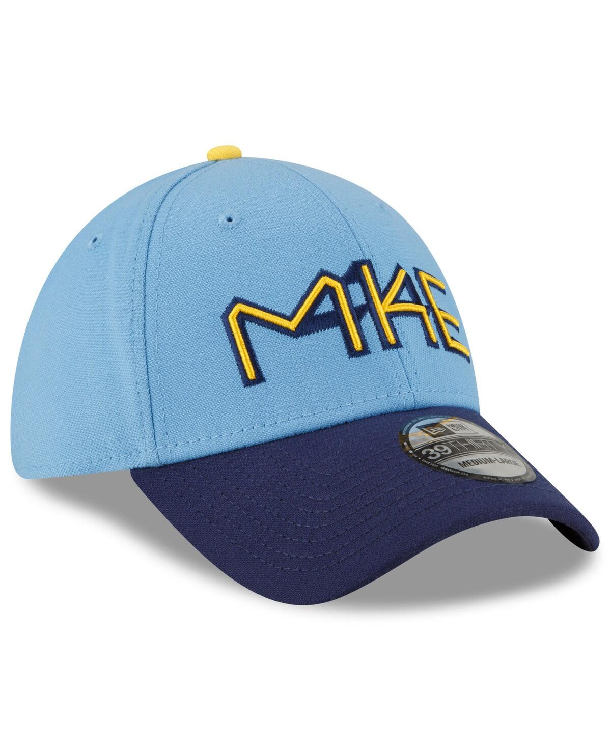New Era Men's  Powder Blue Milwaukee Brewers City Connect 39thirty Flex Hat In Powder Blue