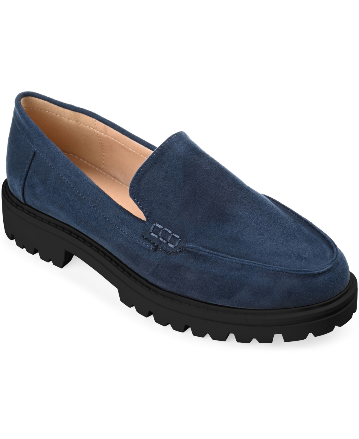 Journee Collection Women's Erika Lug Sole Loafers In Navy