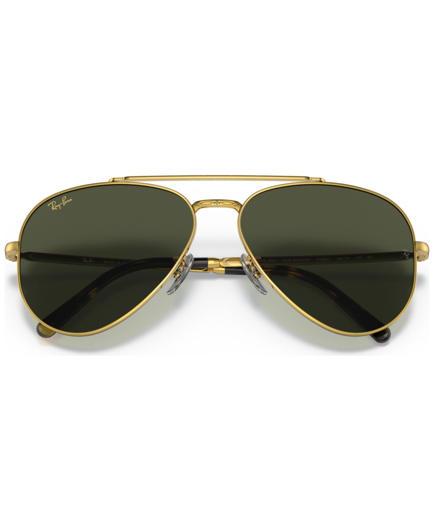 Солнцезащитные очки Ray-Ban Unisex New Aviator Sunglasses, RB3625, цвет: Золотой — фото 4