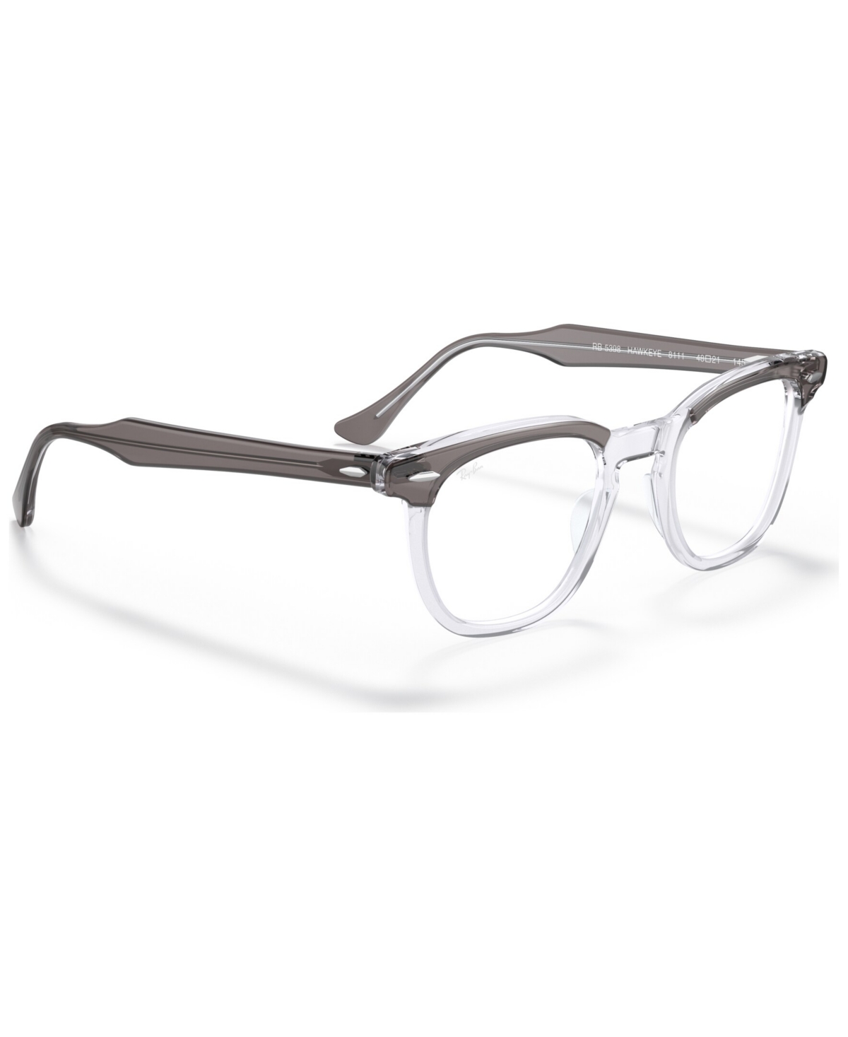 Ray Ban Rb5398 Hawkeye Unisex Square Eyeglasses In Gray On Trasparent