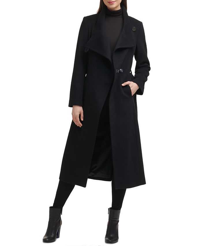 Kenneth Cole Women's Asymmetric Belted Maxi Coat & Reviews - Coats ...