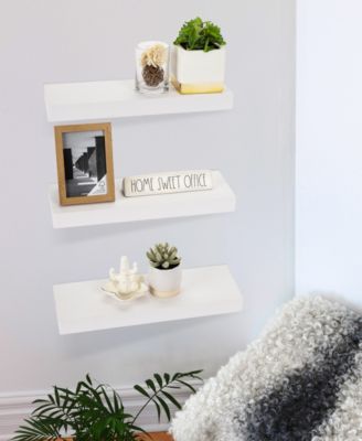 3 Pack 16 Inch  Floating Shelves - for Bedroom, Kitchen, Living Room, Office