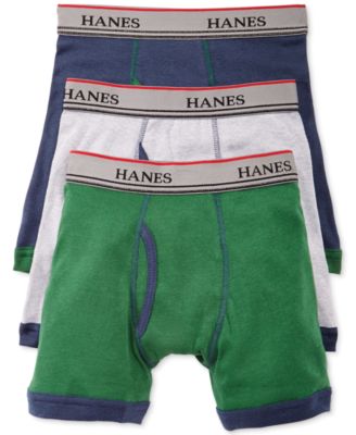 Hanes - Boys' 3-Pack Ringer Boxer Briefs
