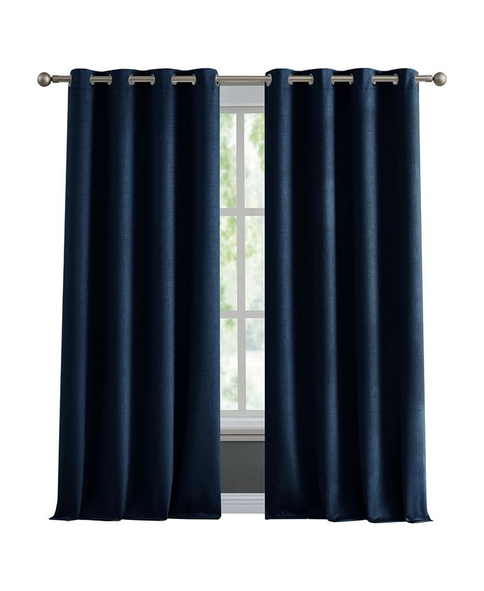 French Connection Ebony Thermal Woven Room Darkening Grommet Window