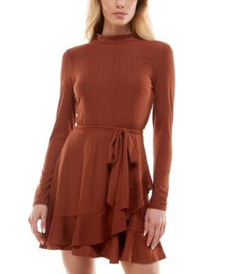 Speechless - Juniors' Variegated Rib-Knit Fit & Flare Dress