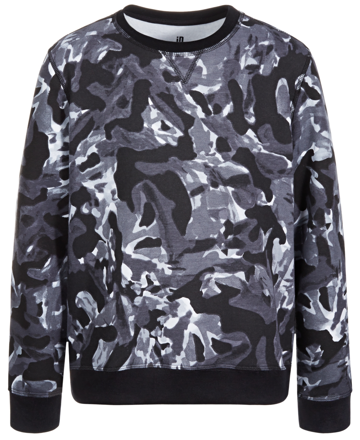 Id Ideology Big Boys Waves Crewneck Pullover, Created For Macy's In Deep Black