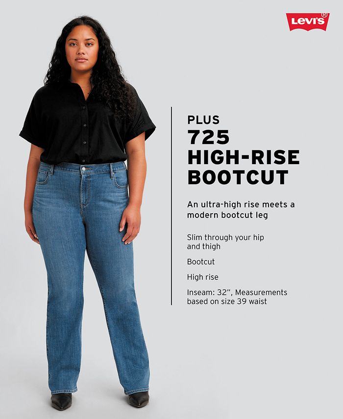 Levi's Trendy Plus Size 725 High-Rise Bootcut Jeans & Reviews - Jeans - Plus  Sizes - Macy's